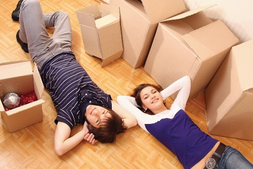 Moving truck and home contents being loaded for a Barnes relocation
